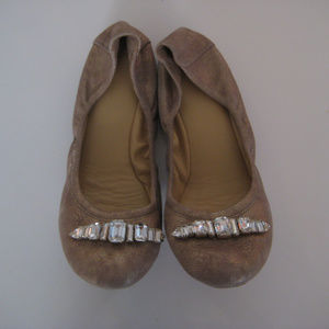 cole haan goldish ballet flats rihinestones size 9